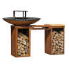 Plancha-Set PIO 100 Deluxe 1 - mit 2 Holzlagern, Ablage und Topgrill