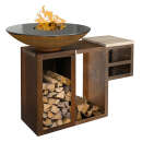 Plancha-Set PIO 100 Premium 1 - mit Holzlager und Ablage