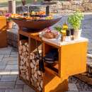Plancha-Set PIO 100 Premium 1 - mit Holzlager und Ablage
