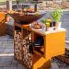 Plancha-Set PIO 100 Premium 1 - mit Holzlager und Ablage