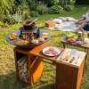 Plancha-Set PIO 80 Deluxe 3 - mit Podest, Holzlager, Ablage und Topgrill