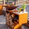 Plancha-Set PIO 80 Premium 1 - mit Holzlager und Ablage