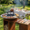 Plancha-Set PIO 100 Deluxe 3 - mit Podest, Holzlager, Ablage und Topgrill