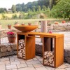 Plancha-Set PIO 80 Deluxe 1 - mit 2 Holzlagern, Ablage und Topgrill